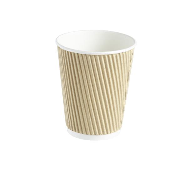 12oz Kraft Ripple Wall Hot Drink Cup